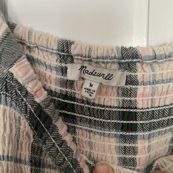 Madewell Plaid Dress in Black and White - Picture 4 of 6